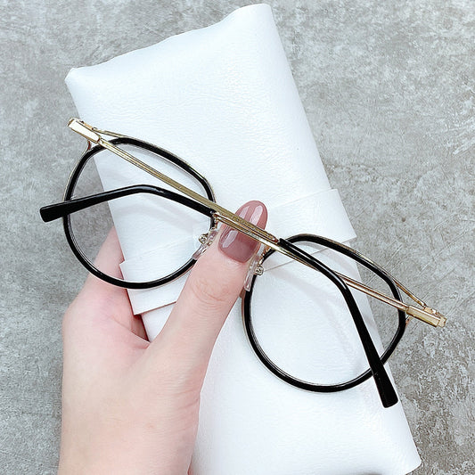 Retro Transparent Metal-frame Finished Myopia Glasses For Men And Women
