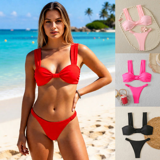 Women's Solid Color Sexy Bikini Set
