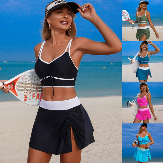 Womens Stylish Drawstring Sports Bikini Set