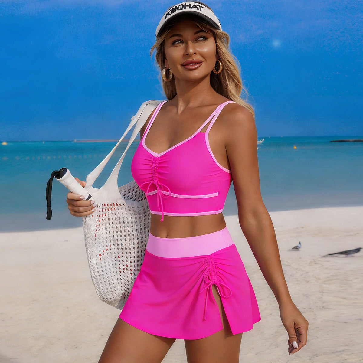 Womens Stylish Drawstring Sports Bikini Set